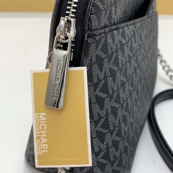 MICHAEL KORS Jet Set Medium Logo Dome Satchel Crossbody 
Black/Silver 
NWT - Picture 10 of 16